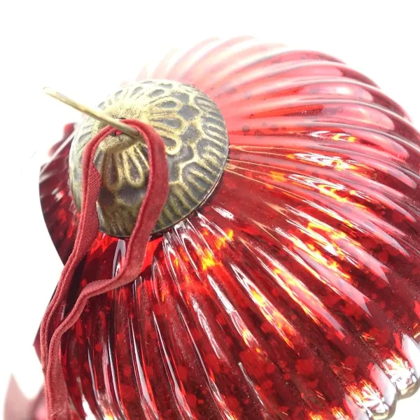 Riffelmacher Prunkvoller Weihnachtsschmuck Kugel Rot gerippt Antikstil Ø 10 cm - Glas