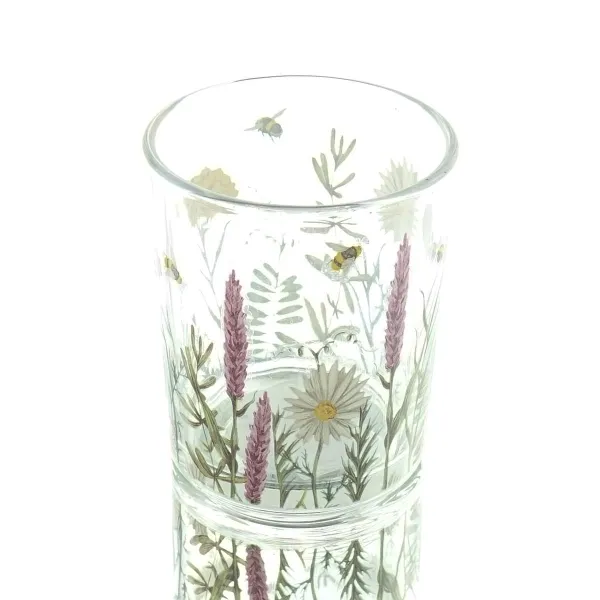 Riffelmacher Teelichtglas transparent mit Kräutern & Pflanzen Ø 7 cm