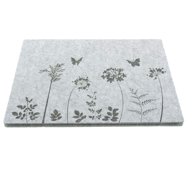 Riffelmacher Tischset eckig 45x35 cm Filz hellgrau 