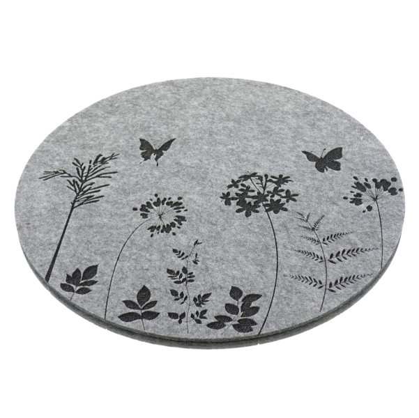 Riffelmacher Tischset rund Filz 38x38 cm dunkelgrau