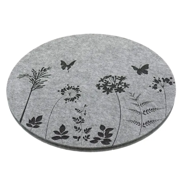 Riffelmacher Tischset rund Filz 38x38 cm dunkelgrau