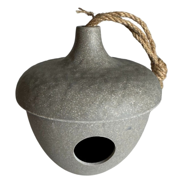 Riffelmacher Vogelhaus Eicheldesign Strohfaser/Kunststoff Natur 16,4 x 18,7 cm