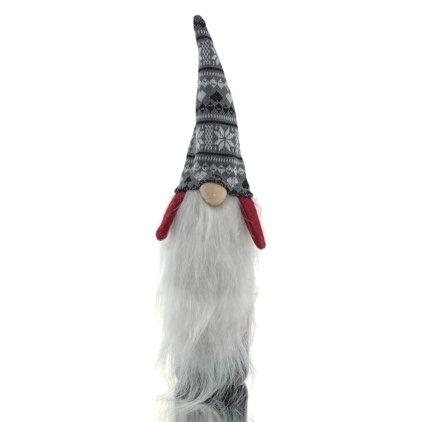 Riffelmacher Weihnachtlicher Flaschenwichtel mit grauer Mütze für 0,75 - 1 Liter