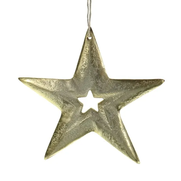 Riffelmacher Weihnachtsanhänger Stern im Stern Goldfarben Ø 15 cm - Aluminium Riffelmacher Weihnachtsanhänger Stern im Stern Goldfarben Ø 15 cm - Aluminium