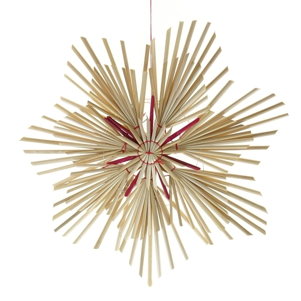 Riffelmacher Weihnachtsdeko Strohstern Natur & Rot Ø 22 cm