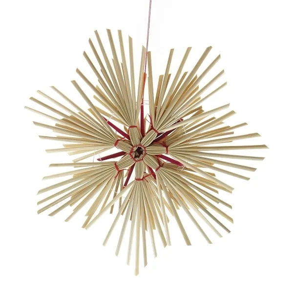 Riffelmacher Weihnachtsdeko Strohstern Natur & Rot Ø 22 cm
