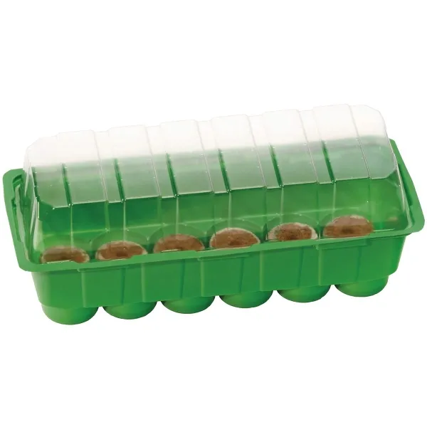 Romberg CLASSIC Anzuchthaus S PLUS COCO Grün 27,5 x 11 cm & 12 Kokos-Quelltabletten