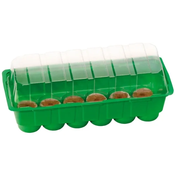 Romberg CLASSIC Anzuchthaus S PLUS COCO Grün 27,5 x 11 cm & 12 Kokos-Quelltabletten