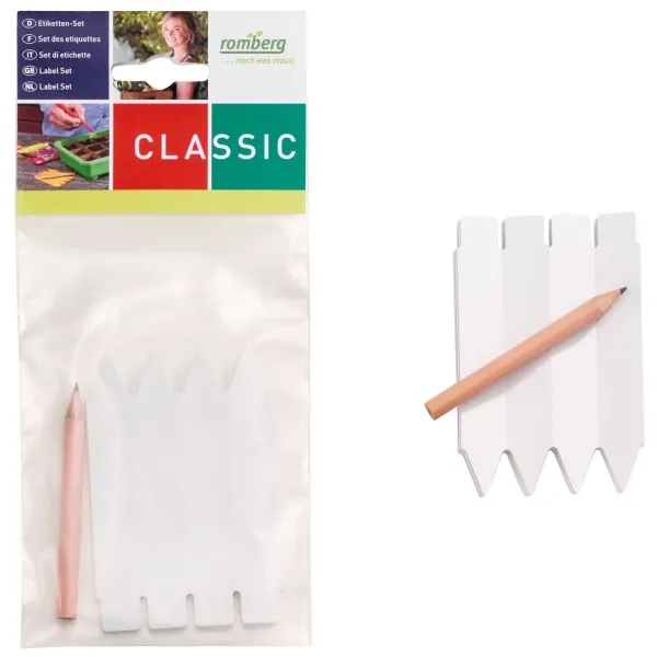 Romberg CLASSIC Etiketten-Set Weiß - 32er Pack & 1 Bleistift Romberg CLASSIC Etiketten-Set Weiß - 32er Pack & 1 Bleistift
