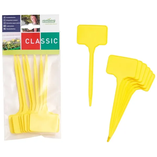 Romberg CLASSIC Schild-Etiketten Gelb aus Kunststoff - 7er Pack