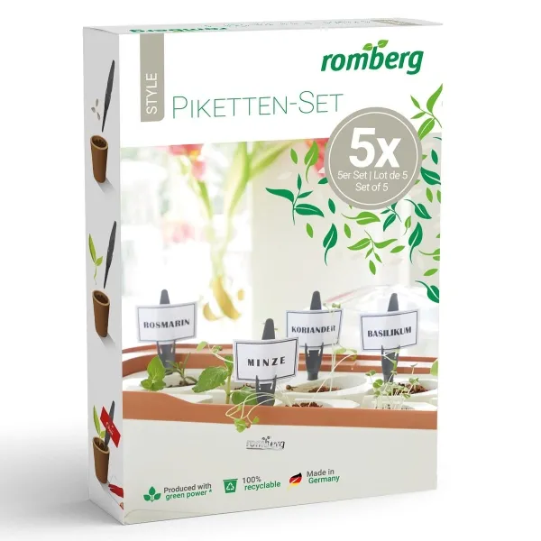 Romberg STYLE Piketten Anthrazit Ettikettenhalter & Pikierstab - 5er Pack