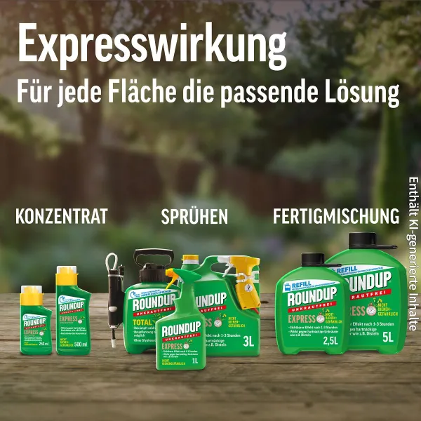 ROUNDUP® Express Konzentrat Unkrautfrei für bis zu je 500 m² - 400 ml x 3