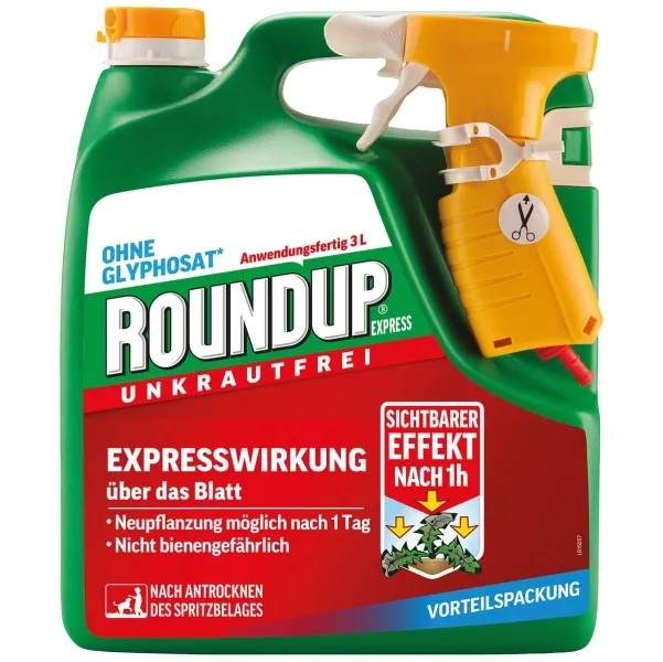 ROUNDUP® Express unkrautfrei für bis zu 100 m² anwendungsfertig - 3 Liter ROUNDUP® Express unkrautfrei für bis zu 100 m² anwendungsfertig - 3 Liter