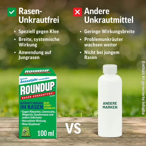 ROUNDUP® Rasen - Unkrautfrei Konzentrat 100 ml für ca. 66 m²