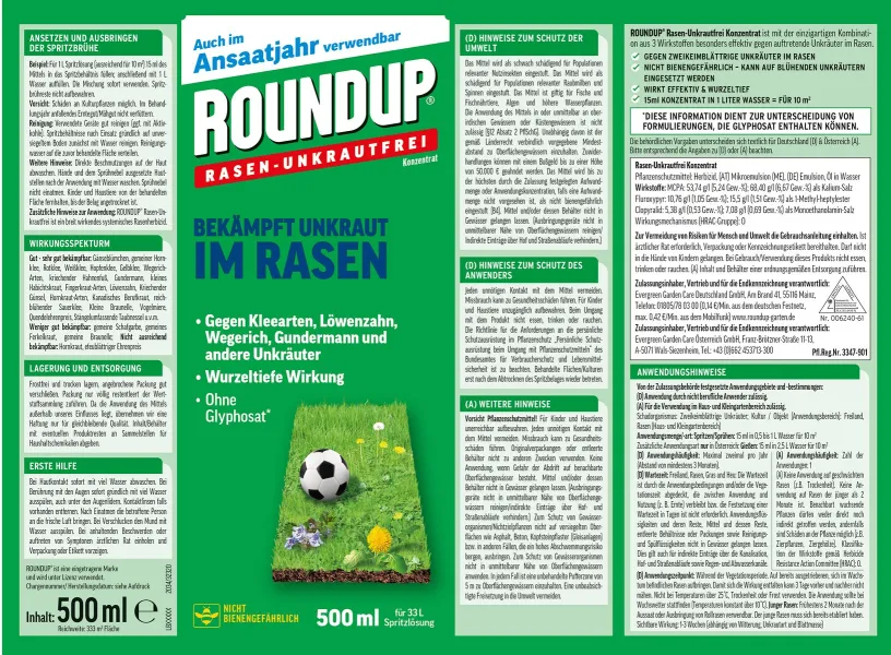 ROUNDUP® Rasen-Unkrautfrei Konzentrat - 500 ml