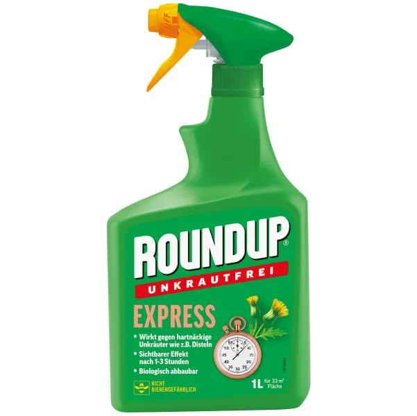 ROUNDUP® Unkrautfrei Express Sprühflasche AF für 33 m² - 1 Liter ROUNDUP® Unkrautfrei Express Sprühflasche AF für 33 m² - 1 Liter