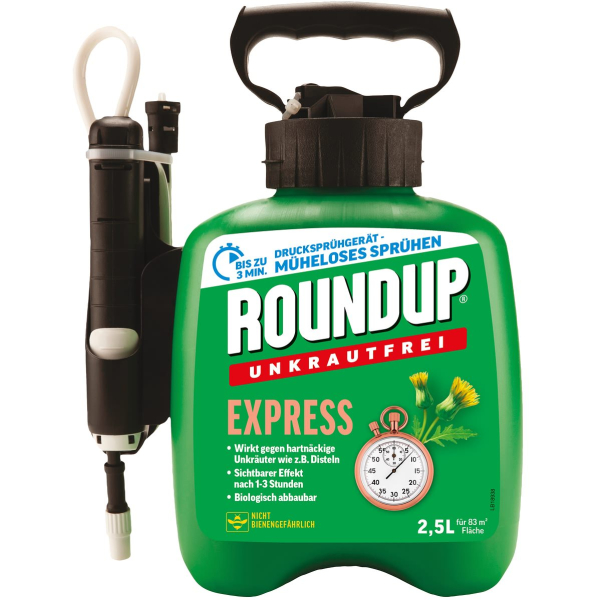 ROUNDUP® Unkrautfrei Express Drucksprühflasche AF für 83 m² - 2,5 Liter