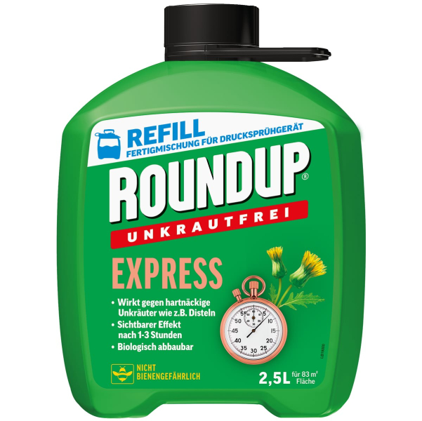 ROUNDUP® Unkrautfrei Express Fertigmischung für ca. 83 m² - 2,5 Liter