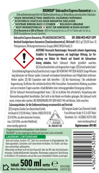 ROUNDUP® Unkrautfrei Express Konzentrat - 500 ml