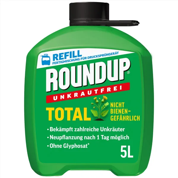ROUNDUP® Unkrautfrei Total Fertigmischung AF für bis zu 166 m² - 5 Liter ROUNDUP® Unkrautfrei Total Fertigmischung AF für bis zu 166 m² - 5 Liter