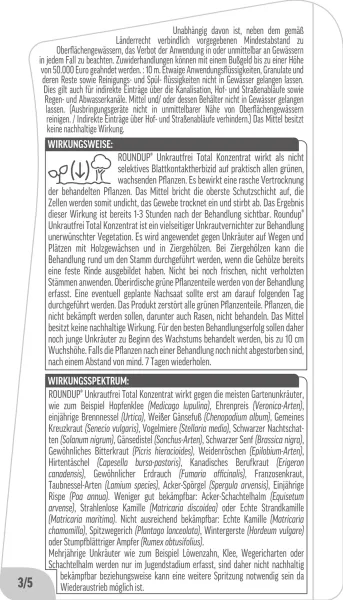 ROUNDUP® Unkrautfrei Total Konzentrat für ca. 216 m² - 500 ml