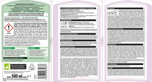 ROUNDUP® Unkrautfrei Total Konzentrat für bis zu 217 m² - 500 ml
