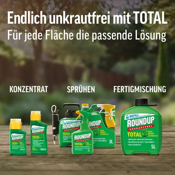 ROUNDUP® Unkrautfrei Total Konzentrat für bis zu 217 m² - 500 ml