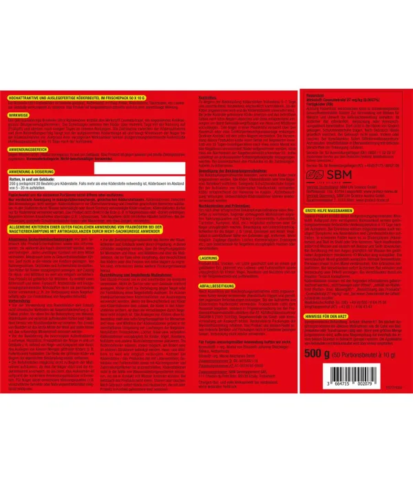 Brumolin® Ultra Rattenköder 500 g - 50 Köderbeutel
