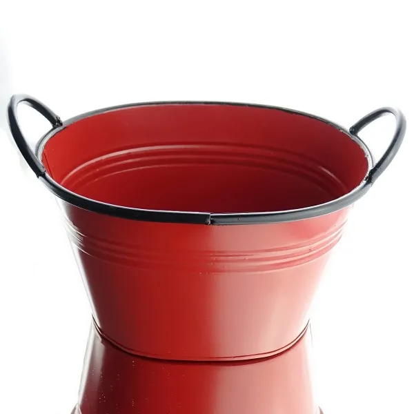 Schale Rot & Schwarz mit 2 Griffen 27 x 21,5 x16 cm - Metall Schale Rot & Schwarz mit 2 Griffen 27 x 21,5 x16 cm - Metall