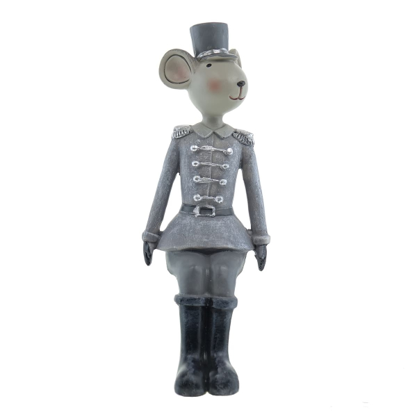 SCHEULEN  Deko-Maus Kanten-Hocker Mr. Jingles grau-weiß,5x6xH16,5cm