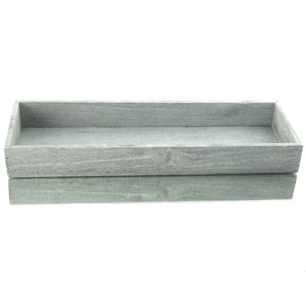 SCHEULEN Deko-Tablett Grau geweißt rechteckig 45 x 15 cm - Holz SCHEULEN Deko-Tablett Grau geweißt rechteckig 45 x 15 cm - Holz