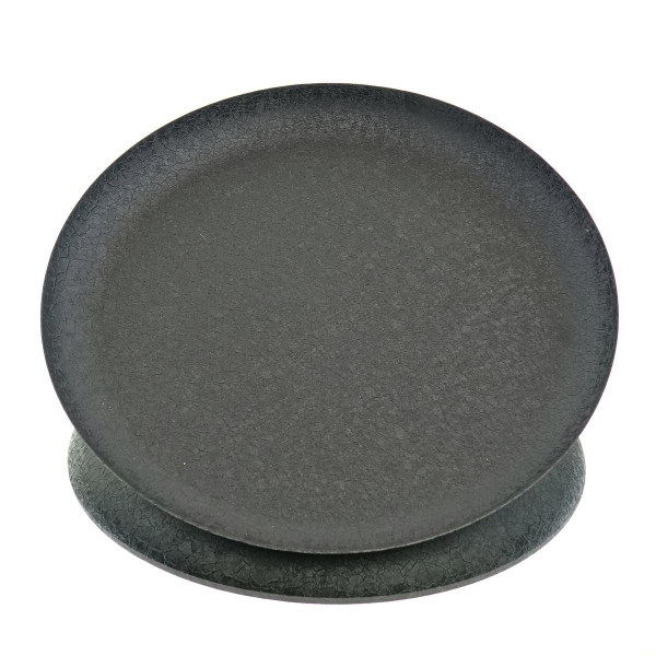 SCHEULEN Dekoteller L Schwarz mit Strukturoberfläche Ø 25 cm - Metall