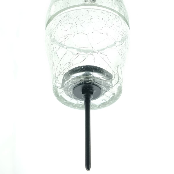 SCHEULEN Glas -Teelichthalter Craquelé Optik Klar Ø 6 cm auf Metallstecker