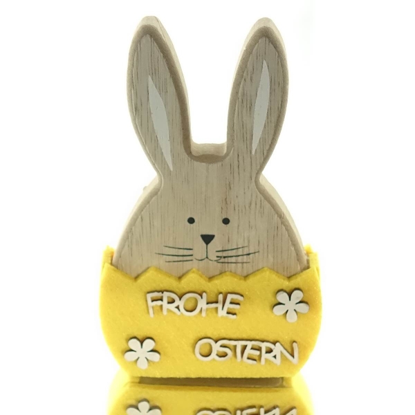 SCHEULEN Hase Frohe Ostern Gelb 12 cm - Holz & Filz
