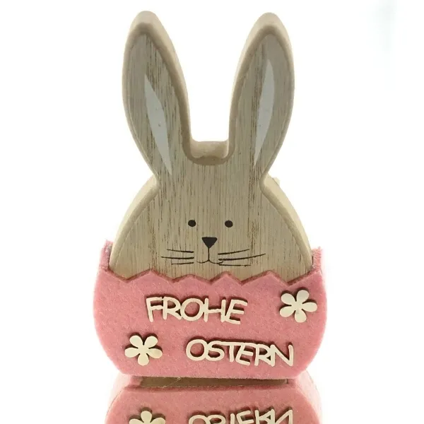 SCHEULEN Hase Frohe Ostern Rosa 12 cm - Holz & Filz SCHEULEN Hase Frohe Ostern Rosa 12 cm - Holz & Filz