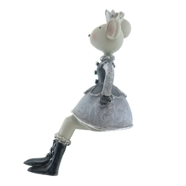 SCHEULEN Kanten-Hocker Mrs. Jingles grau-weiß ,5x6xH16,5cm