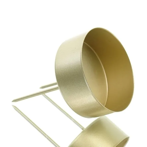SCHEULEN Kranzstecker Kerzenhalter Meta Goldfarben mit hohem Rand Ø 7 cm - Metall SCHEULEN Kranzstecker Kerzenhalter Meta Goldfarben mit hohem Rand Ø 7 cm - Metall