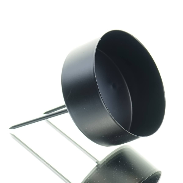 SCHEULEN Kranzstecker Kerzenhalter Meta Schwarz mit hohem Rand Ø 7 cm - Metall