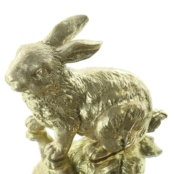 SCHEULEN Oster-Deko Hase Aladin sitzend antik-goldfarben 15 cm - Polyresin