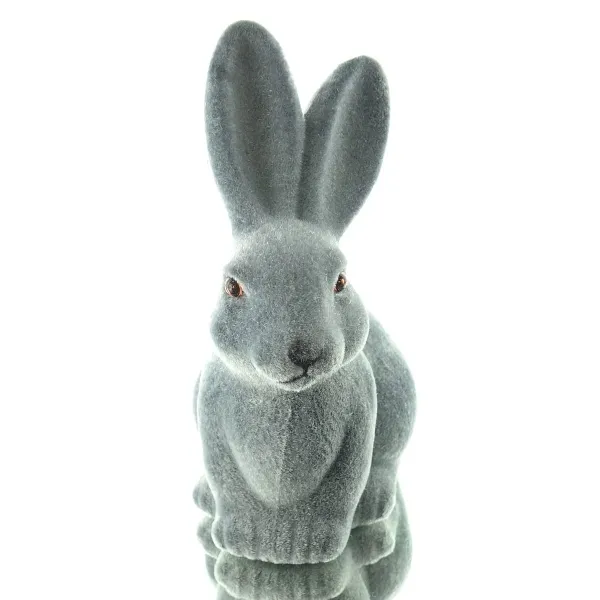 SCHEULEN Oster-Deko Hase Wuschel Grau 16 cm - Kunststoff