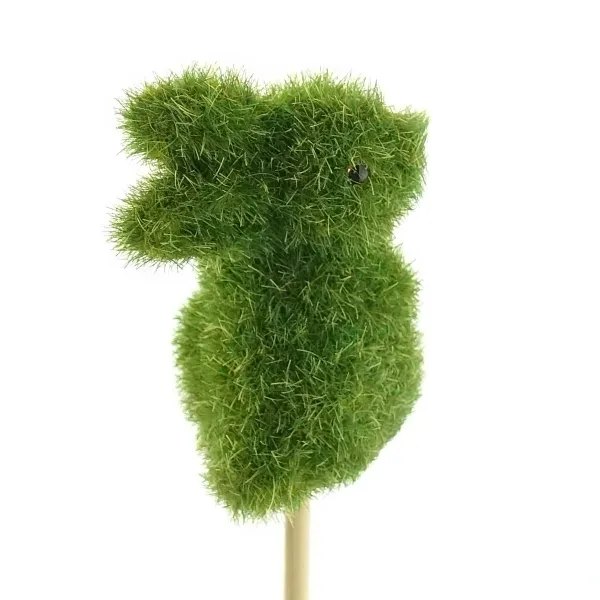 SCHEULEN Oster-Stecker Hase sitzend Moosgrün beflockt 6 cm - Kunststoff