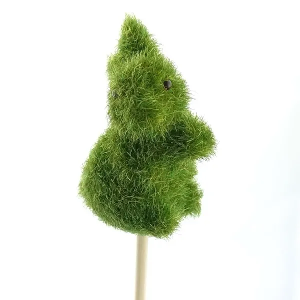 SCHEULEN Oster-Stecker Hase sitzend Moosgrün beflockt 6 cm - Kunststoff