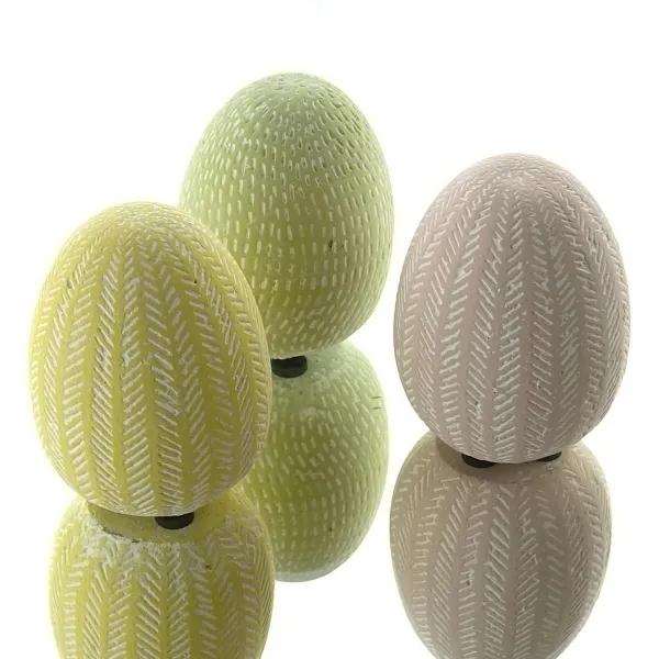 SCHEULEN Osterdeko 3 Eier in 3 Farben zum Stellen Ø ca. 6 cm - Keramik