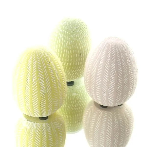 SCHEULEN Osterdeko 3 Eier in 3 Farben zum Stellen Ø ca. 6 cm - Keramik