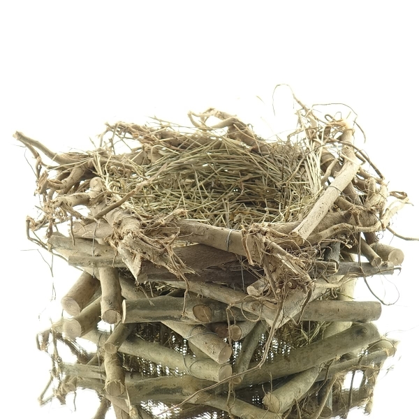SCHEULEN Osternest aus natürlichen Materialien Ø ca. 32 cm - Holz & Stroh