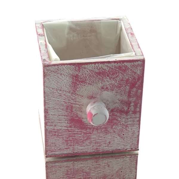 SCHEULEN Pflanzgefäß in Schubladenform S Magenta geweißt 10 x 10 cm - Holz 