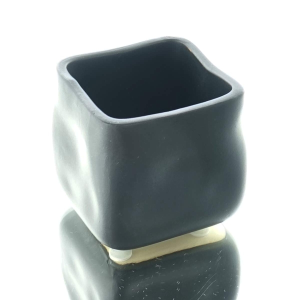 SCHEULEN Pflanztopf Knuddelwürfel Schwarz matt quadratisch 11,5 cm - Keramik