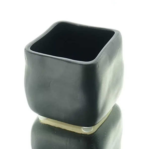 SCHEULEN Pflanztopf Knuddelwürfel Schwarz matt quadratisch 7 cm - Keramik