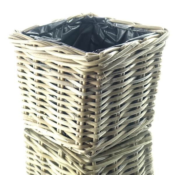 SCHEULEN Rattan-Pflanzkorb L  rustikal quadratisch 25 x 25 cm 