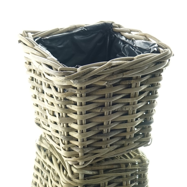 SCHEULEN Rattan-Pflanzkorb M rustikal quadratisch 20 x 20 cm